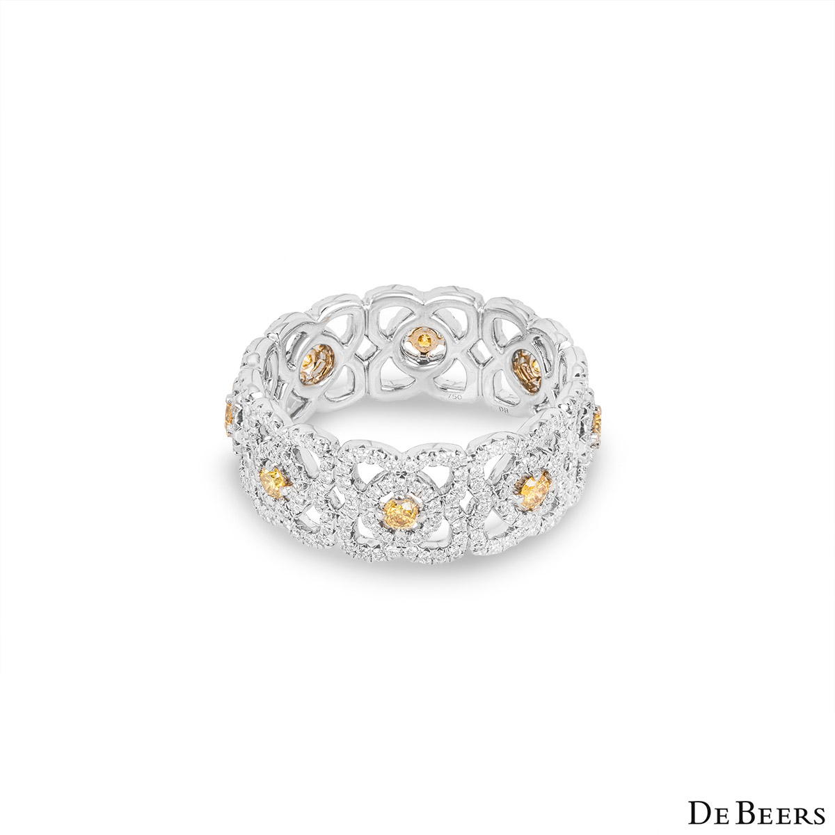 De Beers White Gold Enchanted Lotus Diamond Ring